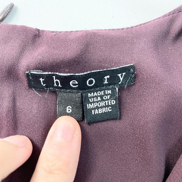 Theory Womens 6 Pavita‎ Trinity 2 Dress Ponte Stretch Knit Burgundy Faux Wrap - Picture 9 of 11